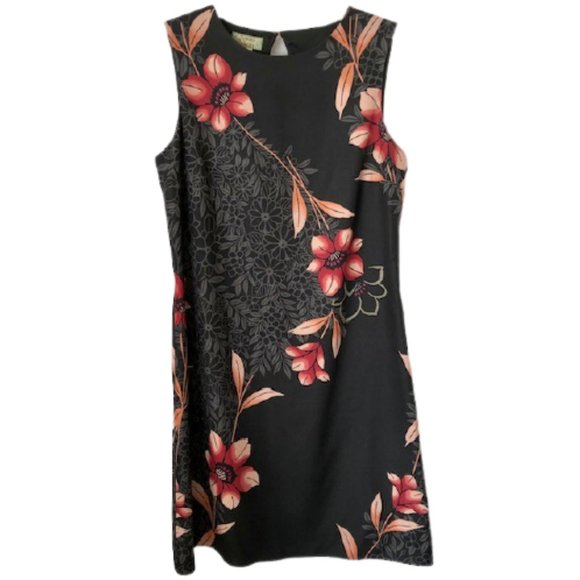 Tommy Bahama Dresses & Skirts - Tommy Bahama Grey Floral Silk A-Line Sleeveless Dress, Lined - M